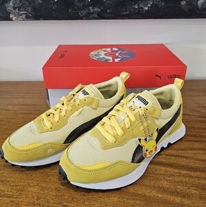 Puma Kids Yellow and Black Pikachu Sneakers